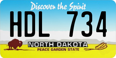ND license plate HDL734