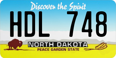 ND license plate HDL748