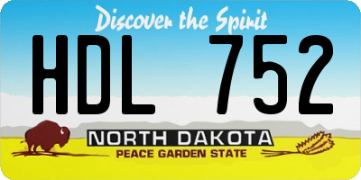 ND license plate HDL752