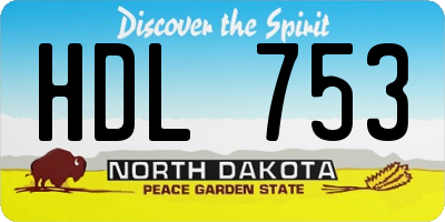 ND license plate HDL753