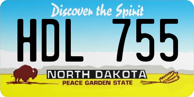 ND license plate HDL755
