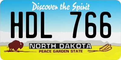 ND license plate HDL766