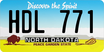 ND license plate HDL771