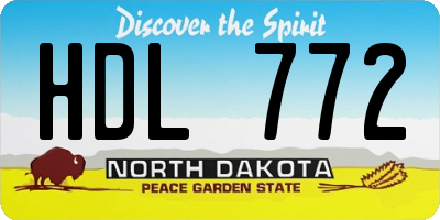 ND license plate HDL772
