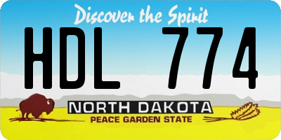 ND license plate HDL774