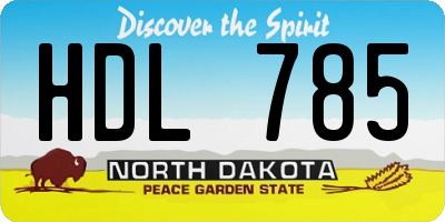 ND license plate HDL785