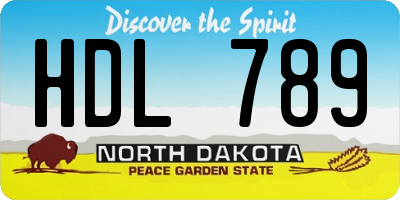 ND license plate HDL789