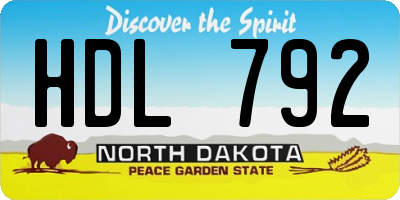 ND license plate HDL792