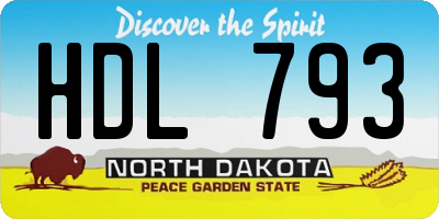 ND license plate HDL793