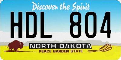 ND license plate HDL804