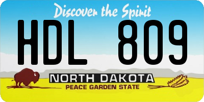 ND license plate HDL809