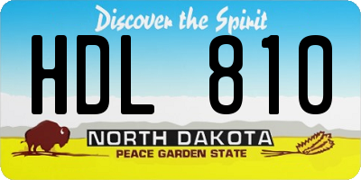 ND license plate HDL810