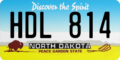 ND license plate HDL814