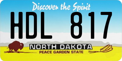 ND license plate HDL817