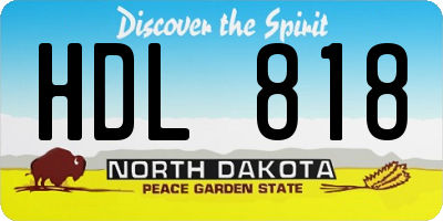 ND license plate HDL818