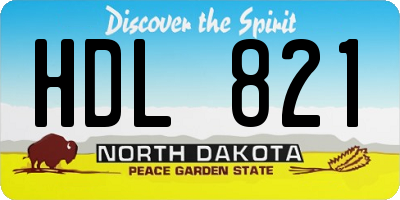 ND license plate HDL821