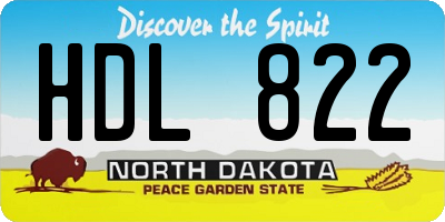 ND license plate HDL822