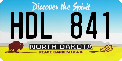 ND license plate HDL841