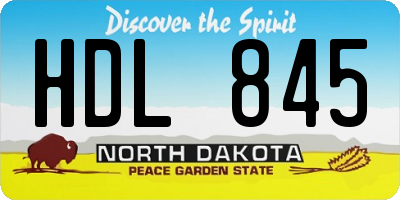 ND license plate HDL845