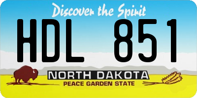 ND license plate HDL851