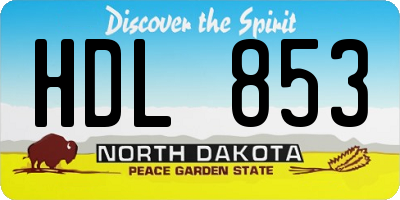ND license plate HDL853