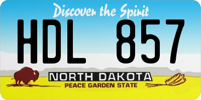 ND license plate HDL857