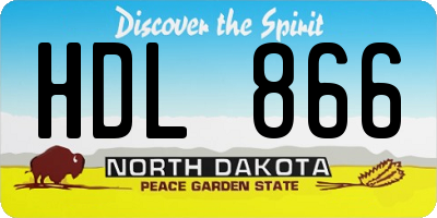 ND license plate HDL866