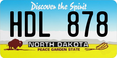 ND license plate HDL878