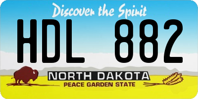 ND license plate HDL882