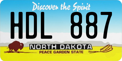 ND license plate HDL887