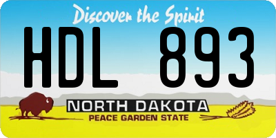 ND license plate HDL893