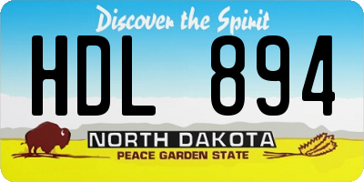 ND license plate HDL894