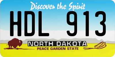 ND license plate HDL913
