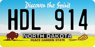ND license plate HDL914