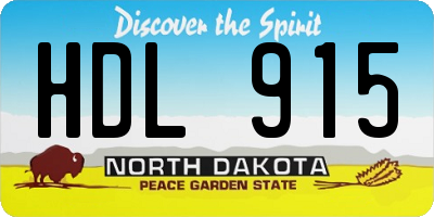 ND license plate HDL915