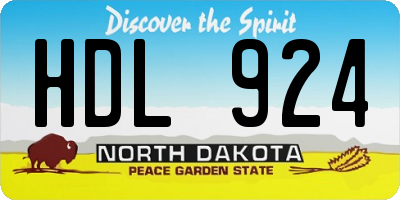 ND license plate HDL924