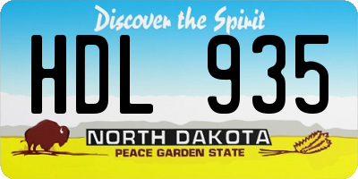 ND license plate HDL935