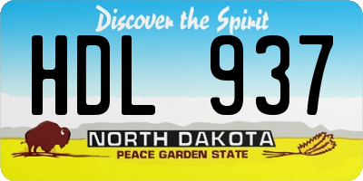 ND license plate HDL937