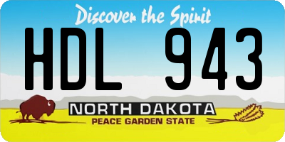 ND license plate HDL943