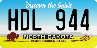 ND license plate HDL944