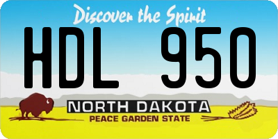 ND license plate HDL950