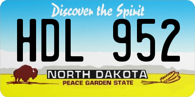 ND license plate HDL952