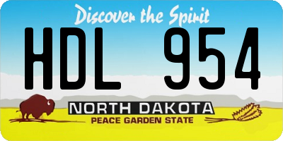 ND license plate HDL954