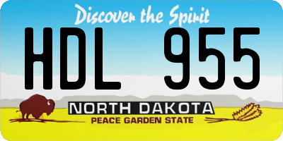 ND license plate HDL955