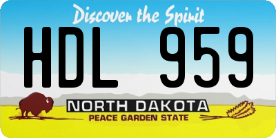 ND license plate HDL959