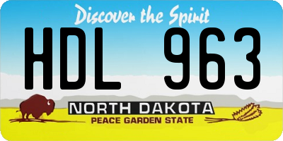 ND license plate HDL963