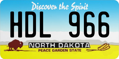 ND license plate HDL966