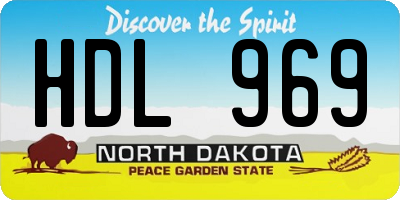 ND license plate HDL969