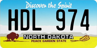 ND license plate HDL974