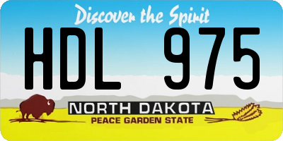 ND license plate HDL975